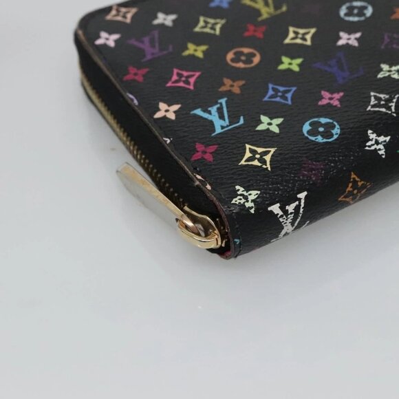 LOUIS VUITTON Monogram Multicolor Zippy Wallet Long Black M60243 LV Auth BA4571 - Picture 5 of 16